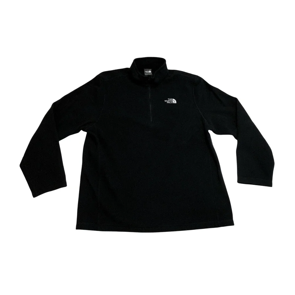 The North Face Mens XL Black Quarter Zip Fleece Pullover Mock Neck Jacket